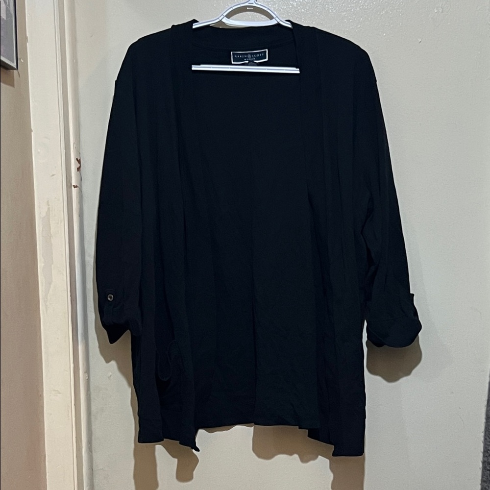 Karen Scott Classic Black Cardigan